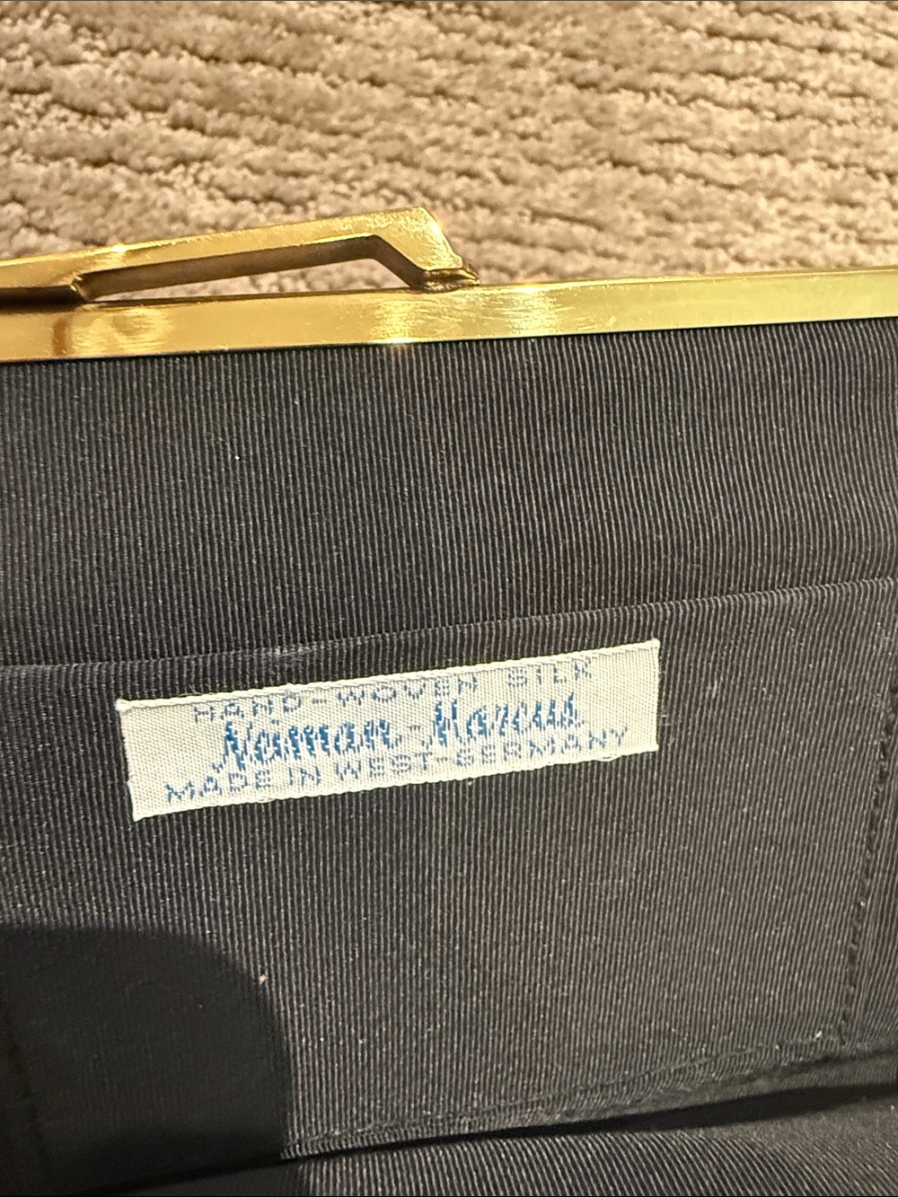Vintage Neiman Marcus Hand Woven Silk Multicolor Striped Frame Clutch - Picture 5 of 9